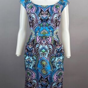 New York & Company Elegant Paisley Print Dress